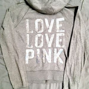 PINK sequins hoodie (S)